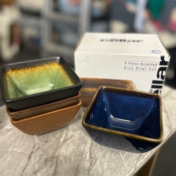 NIB The Cellar 4 piece Assorted Rice Bowl Set - Picture 2 of 8